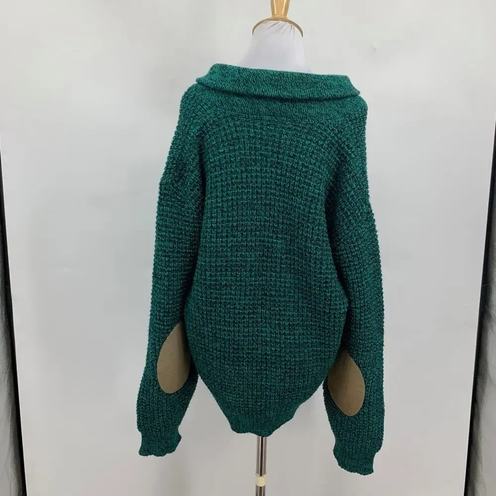 Vintage American Eagle Sweater Mens M Medium Willow Wool Blend Elbow Pads Heavy